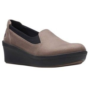 Clarks Cloudsteppers Womens Black Brown Step Rose Moon Comfort Wedges Shoes 8.5‎